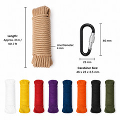 4mm Paracord Braided – Climbing Rope Emergency Rope Survival Accessories Rescue Rope