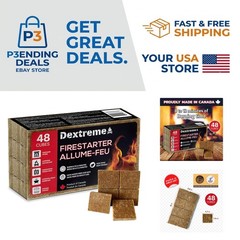 48 Natural Wood Fire Starter Cubes – Easy Ignite For BBQ & Fireplace Needs