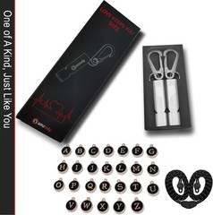 Heart-Engraved Aluminum Emergency Whistles for Her/Him, A Pair of