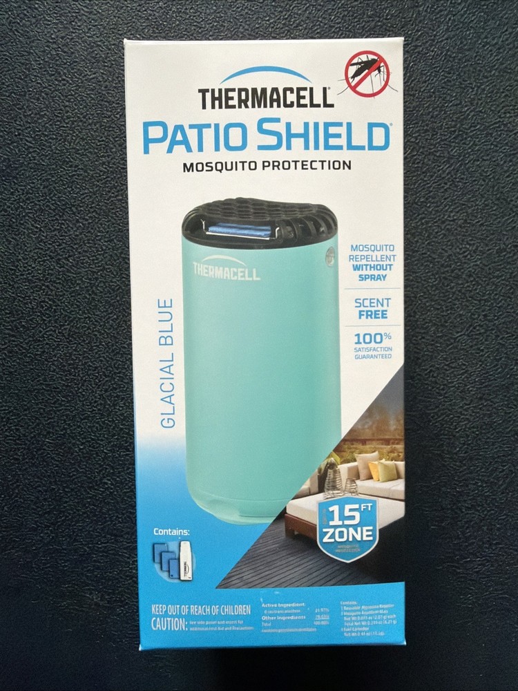 Brand New – THERMACELL Patio Shield Mosquito Protection GLACIAL BLUE