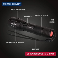 JARDLITE LED Emergency Handheld Flashlight, 4 Pack, Adjustable Focus, Water Resi