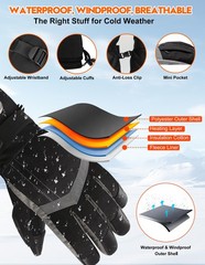 Svpro Heated Gloves For Men Women 5V 6000Mah Rechargeable Battery 3-Levels