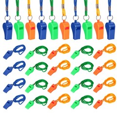 Plastic Whistles with Lanyard, 36 Pcs&3Colors Set 1-Fitting For(Coaches/Referee)