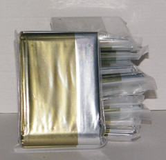 Double-Sided Green/Silver Thermal Emergency Blanket (10-Pack) Large 52”X82”