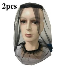 2x Anti-Mosquito Bug Bee Insect Head Net Hat Cap Sun Protection Fishing Hiking