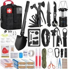 170 PCS Survival Kits, Survival First Aid Kit with Essential Survival Gear Emerg
