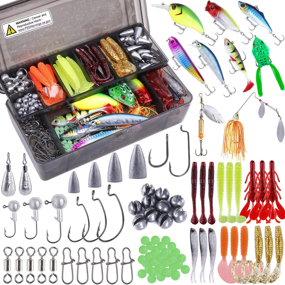 PLUSINNO 189 pcs Fishing Accessories Kit, 189pcs Kit