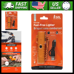 S.O.L. Survive Outdoors Longer Fire Lite Fuel Free Rechargeable Lighter