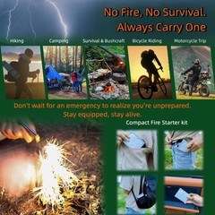LoDinpo Survival Fire Starter Kit Ferro Rod & Magnesium Fire Starter Compact