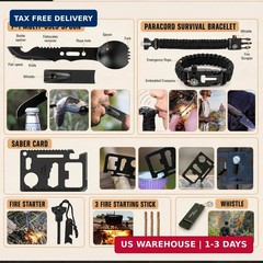 Survival Kit, 250Pcs Survival Gear First Aid Kit with Molle System Compatible Ba