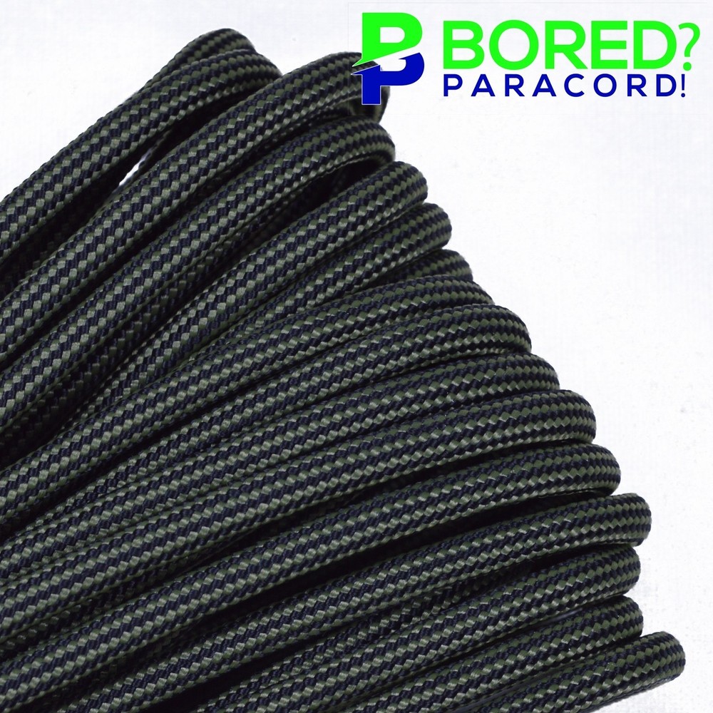 Moss and Black Stripe – 100 FT – 550 Paracord Rope 7 strand Parachute Cord