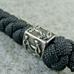 2 Pack Handmade 550 Paracord Knife Lanyard With Steel Beads / Knife Pendant