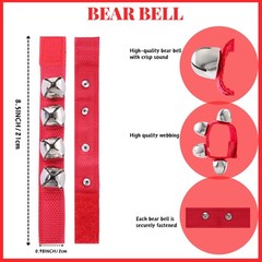 Outdoor Bear Bells & Emergency Whistles Set with Lanyard (Red)