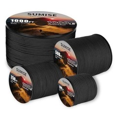Paracord Rope 1000lb, 5/32 in(4mm), 12 Strand Parachute Cord for 100ft Black