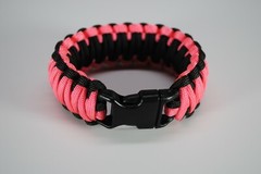 550 Paracord Survival Bracelet King Cobra Black/Pink «Made in the USA»