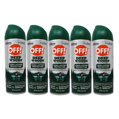 5 Pack Off! Deep Woods Long Lasting Insect Repellent V Aerosol 6 Oz Each