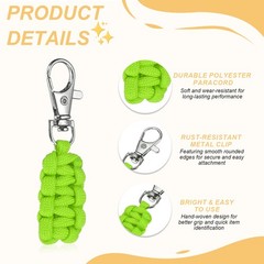Paracord Zipper Pull, Polyester Zipper Pulls Replacement 5 Pcs & Light Green
