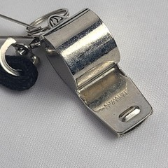 Vintage MacGregor Brass Coaches Whistle Cork Ball Silver Color Taiwan Coach Ref
