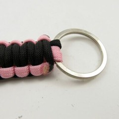 PARACORD KEYRING | Black and Pink 6″ 300 lb. Strength Survival Camping Gear