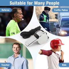 Plastic Whistles with Lanyard, 4 Pack Sports Whistle for Coach, Referee, School