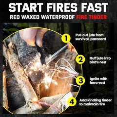Survival Paracord 550 Fire Paracord Survivor Cord Nlyon Rope 10 100FT Black