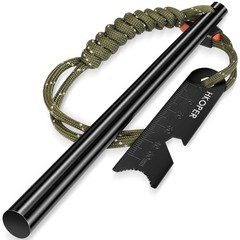 Ferro Rod Fire Starter with Striker, Flint and Steel, 6″ x 3/8″ | 20,000+ Strike