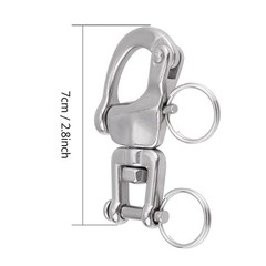 316 Stainless Steel Jaw Swivel Snap Shackle Sailboat Spinnaker Clasps 70mm
