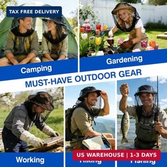2 Pack Mosquito Head Net for Insects, Fly & Bug & Bee Protection | Ultra Large &