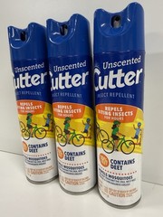 Lot of 3 Cutter Backwoods Insect Repellent 11 Oz Aerosol Mosquito Unscented
