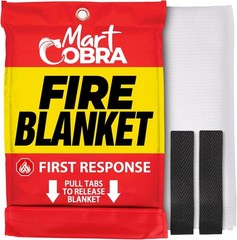 Mart Cobra Emergency Fire Blanket for Home Kitchen Camping Easy to Carry 40”x40”