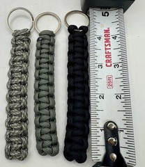 Paracord Keychain Lot of 3 Cobra Weave Survival Keychains Black Green Camo EDC