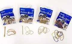 BAZIC Rubber Bands, Assorted Size 2 Oz./ 56.70 g, Made in USA 1-Pack, Beige
