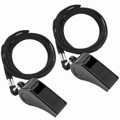 2 Sports Whistles With Lanyard, Loud Crisp Sound Whistle Ideal For Coaches