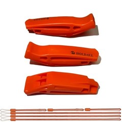 Emergency Safety Whistle with Lanyard, Loud Pea-Less Survival Orange-3 Pack