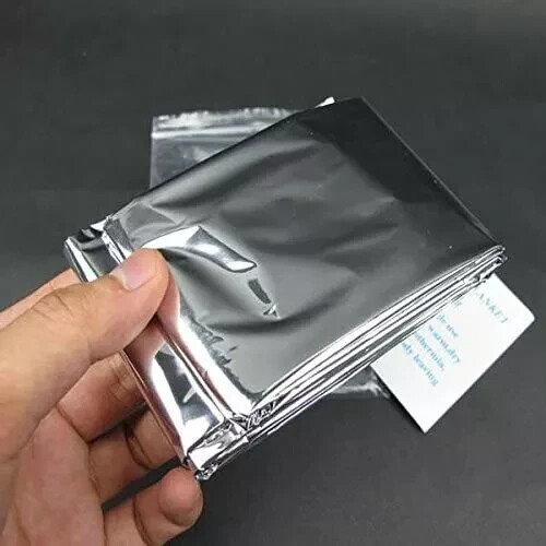 emergency rescue 2 space thermal mylar blankets – SILVER both SIDES 52 x 84