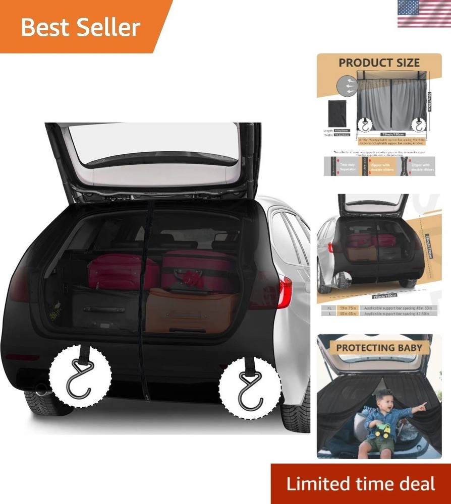 Breathable Tailgate Bug Screen with Magnetic Fasteners – Perfect for Camping