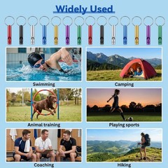 14 Pcs Aluminium Safety Whistle Keychain, Survival Safety Whistle Loud Sound …