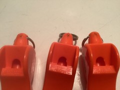 Lot of 3 Zonta Fox 40 Classic Safety Pealess Whistles Non-Over Blow