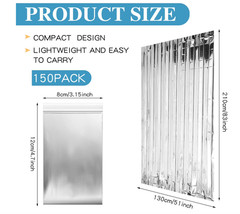 Emergency Blanket Bulk Mylar Survival Thermal Blankets Pack Silver Foil Refle…
