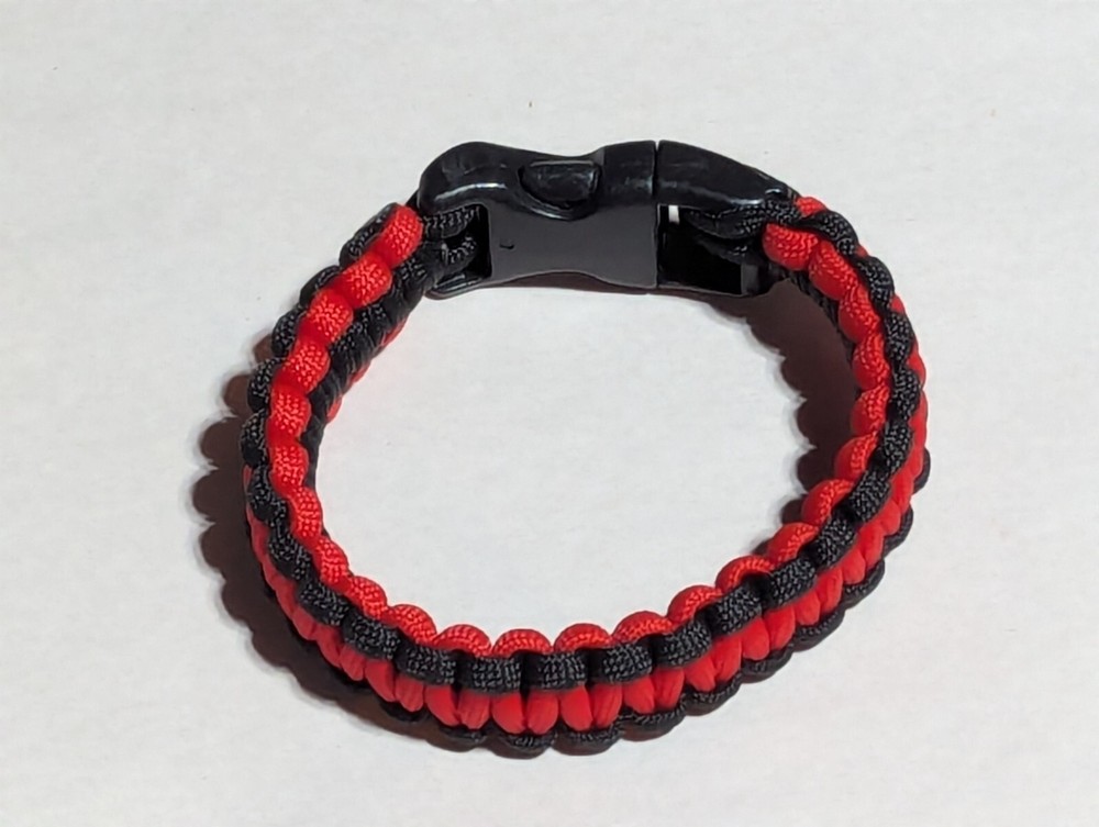 (100) 10″ FIREFIGHTER Paracord bracelets w/Locking Clip (Makes A Great Gift)