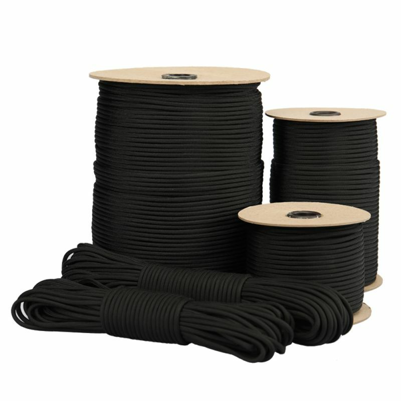 4mm Paracord 550 Bushcraft Survival Mil-Spec Type III 7 Strands Bracelet – BLACK