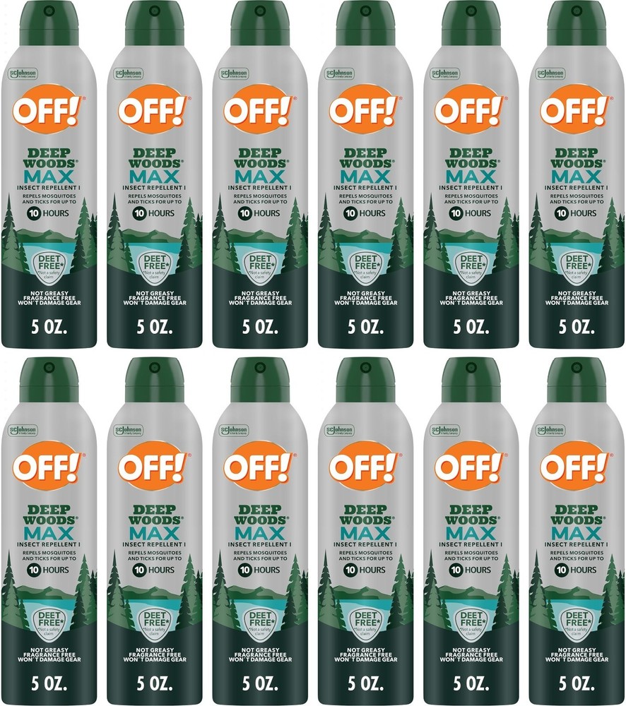 OFF Deep Woods Max Insect Repellent Bug Long Last Protection Aerosol 5oz 12p