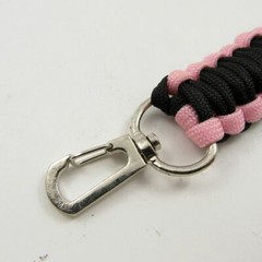 PARACORD KEYRING | Black and Pink 6″ 300 lb. Strength Survival Camping Gear