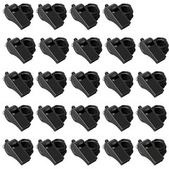 24 Pack 120dB Loud Referee Whistles with Lanyards – Heavy-Duty Black Sports