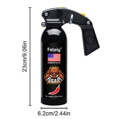 Feloiy 16oz Bear Repellent Spray Deterrent 35ft W/ 1 Pack Free Peper Spray 1/2oz