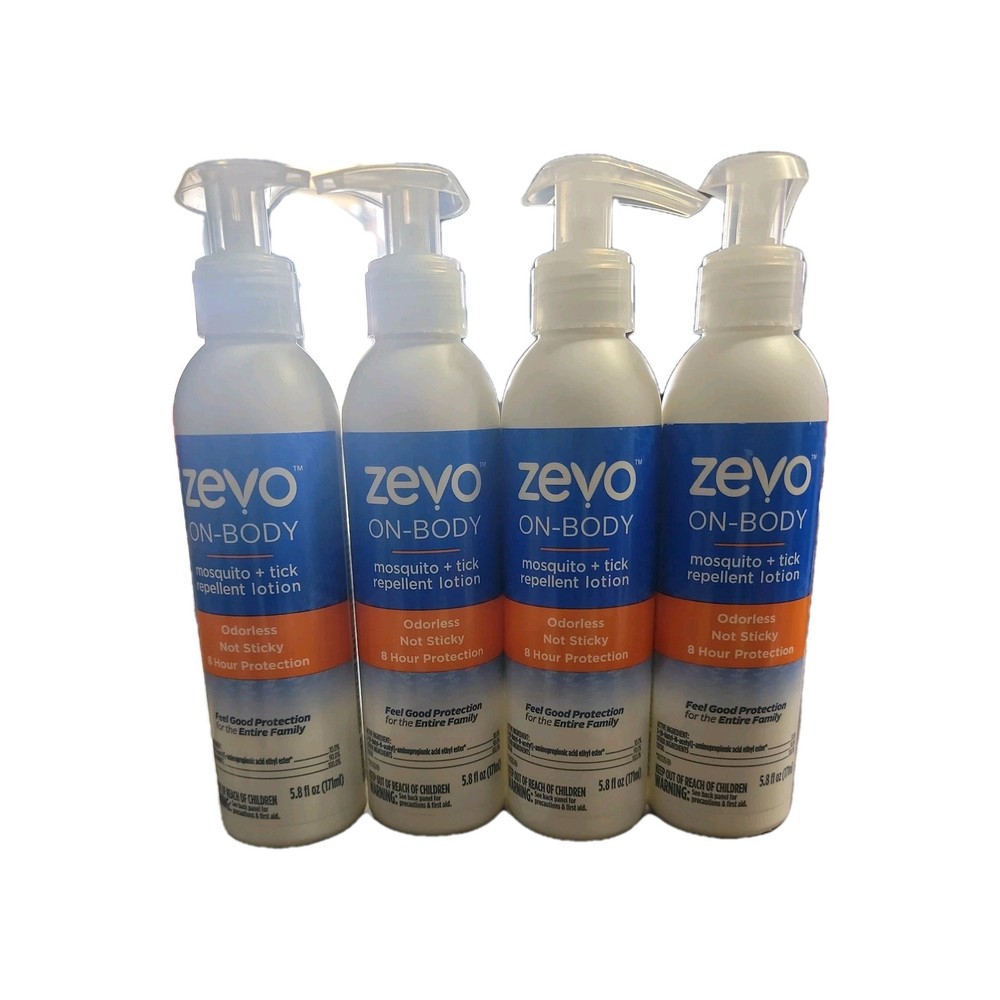 Zevo On Body Mosquito + Tick repellent Lotion 5.8 fl. oz [4] Bottles