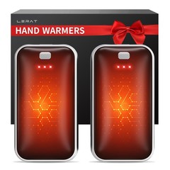 Lerat Hand Warmers 0.59″ Ultra-Slim (Pack of 2), 2 Pack Black White