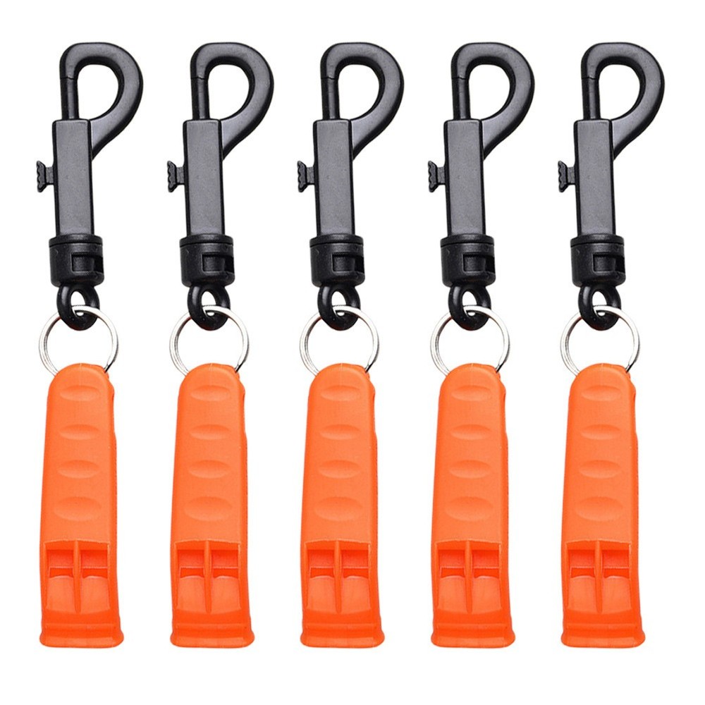 5pcs Outdoor Survival Whistle Portable Plastic Whistle Camping Travel Accessory