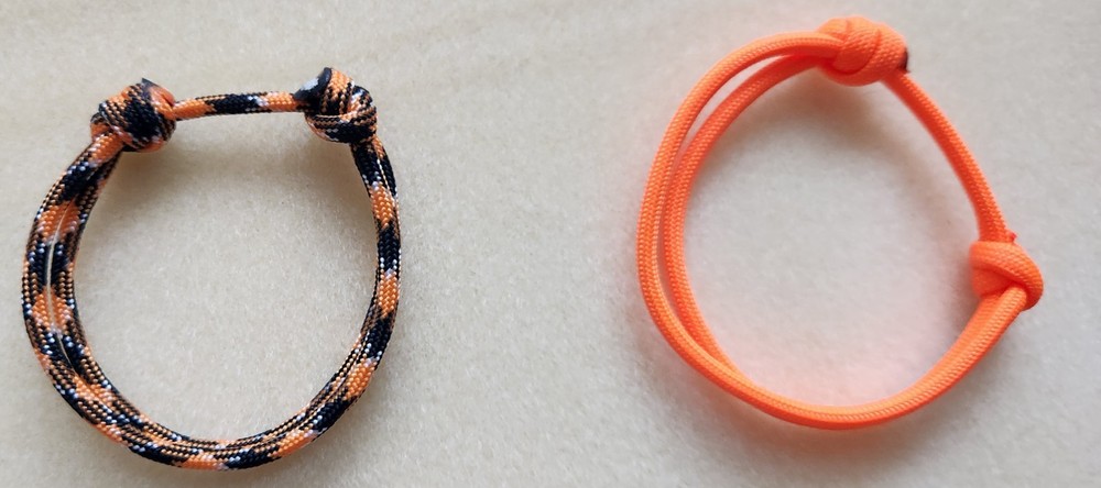 2 Paracord Adjustable Handmade Bracelets USA MADE Halloween Colours