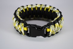 550 Paracord Survival Bracelet King Cobra Black/Yellow/Yellow Cam Made in the US